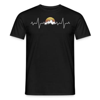 Wandern Herzschlag - Männer T-Shirt - Schwarz - Vorne - AI Model Male 178 light (178cm)