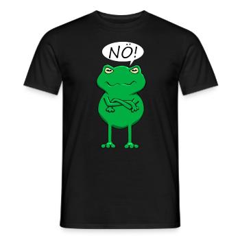 Statement, Der Nö Frosch Lustiges Statement Frog - Männer T-Shirt - Schwarz - Vorne - AI Model Male 178 light (178cm)
