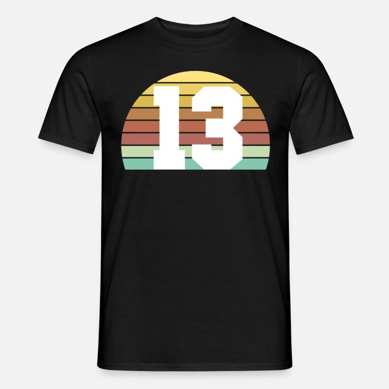 13 - Männer T-Shirt - Schwarz