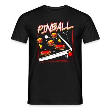 Pinball Retro Pinball Machine Arcade Game Gift - Men's T-Shirt - black - Front - AI Model Male 178 light (178cm)