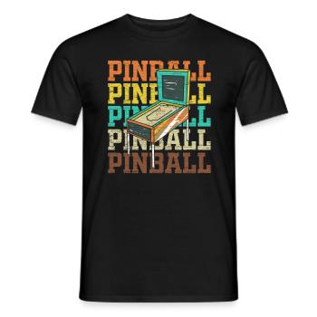 Arcade de flipper de style vintage rétro flipper - T-shirt homme - noir - Devant - AI Model Male 178 light (178cm)