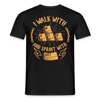 Cadeau d'anniversaire de jeux de jeu WASD - T-shirt homme - noir - Devant - AI Model Male 178 light (178cm)