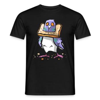 Colombe drôle avec du pain - oiseau chuchoteur colombes - T-shirt homme - noir - Devant - AI Model Male 178 light (178cm)