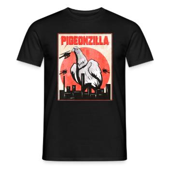 Pigeonzilla - pigeons chuchoteur pigeon voyageur oiseau - T-shirt homme - noir - Devant - AI Model Male 178 light (178cm)