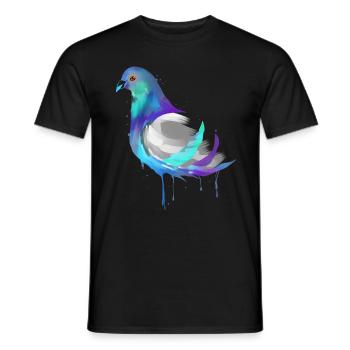 Watercolor pigeon - carrier pigeon pigeon whisperer - Men's T-Shirt - black - Front - AI Model Male 178 light (178cm)