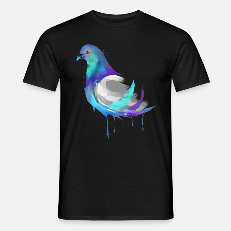 Wasserfarben Taube - Brieftaube Tauben Flüsterer - Männer T-Shirt - Schwarz