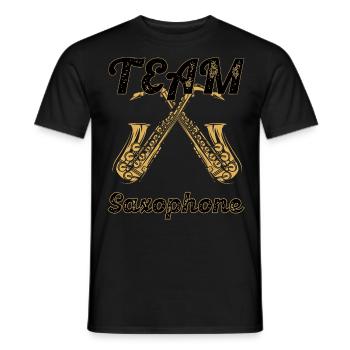 Saxophone Musiker - Männer T-Shirt - Schwarz - Vorne - AI Model Male 178 light (178cm)
