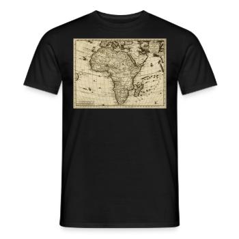 Vintage Map Of Africa, Old Geography - Men's T-Shirt - black - Front - AI Model Male 178 light (178cm)