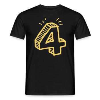 4 numéro - T-shirt homme - noir - Devant - AI Model Male 178 light (178cm)