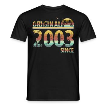 Millésime 2003 18 ans - T-shirt homme - noir - Devant - AI Model Male 178 light (178cm)