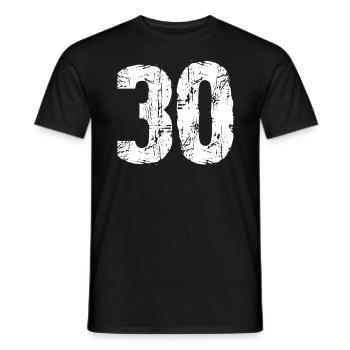 Numéro 30 - T-shirt homme - noir - Devant - AI Model Male 178 light (178cm)