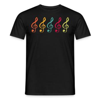 Clé de bas de musique - T-shirt homme - noir - Devant - AI Model Male 178 light (178cm)