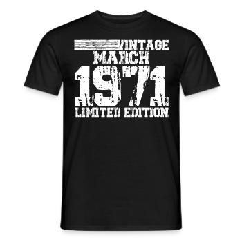 Mars 1971 50e anniversaire - T-shirt homme - noir - Devant - AI Model Male 178 light (178cm)
