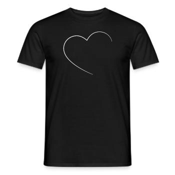 Heart In white - Men's T-Shirt - black - Front - AI Model Male 178 light (178cm)