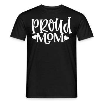 Proud Mom 2 Baseball Saying Baseball Sayings - Men's T-Shirt - black - Front - AI Model Male 178 light (178cm)
