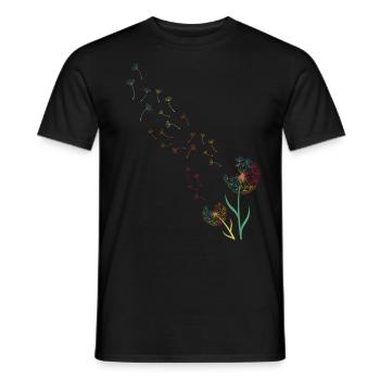 Pusteblume Löwenzahn - Männer T-Shirt - Schwarz - Vorne - AI Model Male 178 light (178cm)
