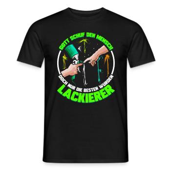 Gott schuf den Lackierer - Lustiges Autolackierer - Männer T-Shirt - Schwarz - Vorne - AI Model Male 178 light (178cm)