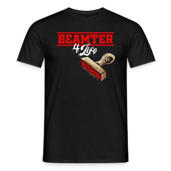 Fonctionnaire 4 Life - Fonctionnaire cadeau à vie - T-shirt homme - noir - Devant - AI Model Male 178 light (178cm)