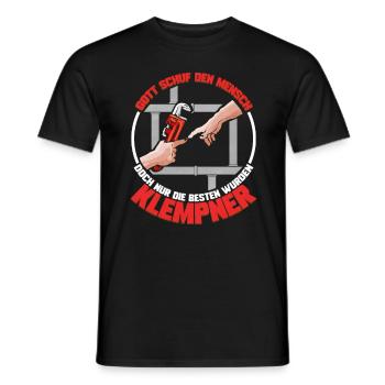 Gott schuf den Mensch die Besten wurden Klempner - Männer T-Shirt - Schwarz - Vorne - AI Model Male 178 light (178cm)