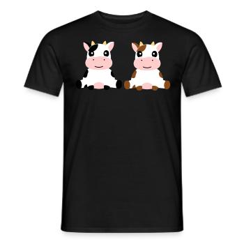 Kuh - Baby - Kalb - Kinder - Männer T-Shirt - Schwarz - Vorne - AI Model Male 178 light (178cm)