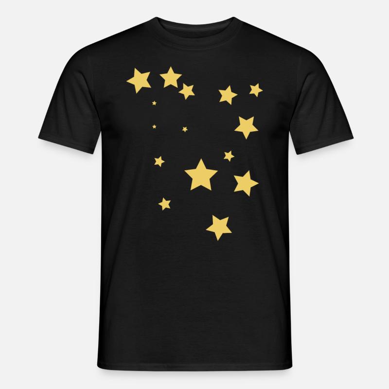 Gelbe Sterne - Männer T-Shirt - Schwarz