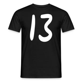 Nombre 13 - T-shirt homme - noir - Devant - AI Model Male 178 light (178cm)
