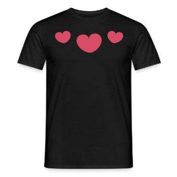 3 Herzen - Männer T-Shirt - Schwarz - Vorne - AI Model Male 178 light (178cm)