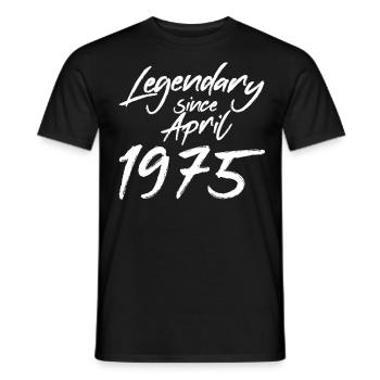 Millésime avril 1975 - T-shirt homme - noir - Devant - AI Model Male 178 light (178cm)