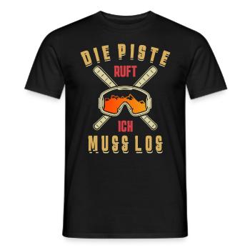 Schöner Party machen Spruch, Skifahrerin Geschenk - Männer T-Shirt - Schwarz - Vorne - AI Model Male 178 light (178cm)