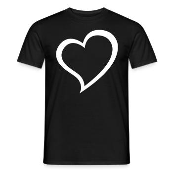 Coeur - T-shirt homme - noir - Devant - AI Model Male 178 light (178cm)