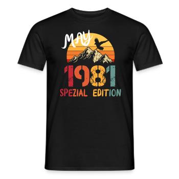 40 Geburtstag Mai 1981 Geschenkidee - Männer T-Shirt - Schwarz - Vorne - AI Model Male 178 light (178cm)