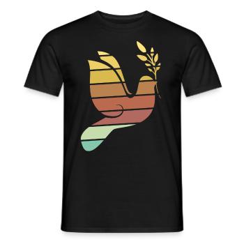Colombe de la Paix Christianisme - T-shirt homme - noir - Devant - AI Model Male 178 light (178cm)