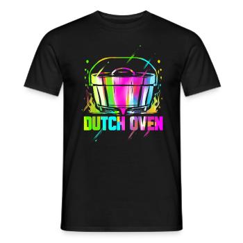 Dutch Oven Artwork - Dopfen Grillmeister Geschenk - Männer T-Shirt - Schwarz - Vorne - AI Model Male 178 light (178cm)