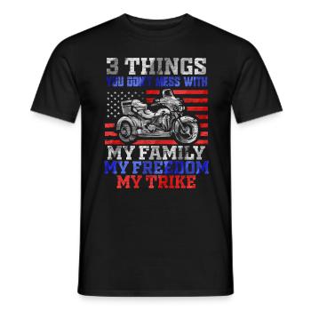 3 Choses que vous ne messes avec Freedom Family Trike - T-shirt homme - noir - Devant - AI Model Male 178 light (178cm)