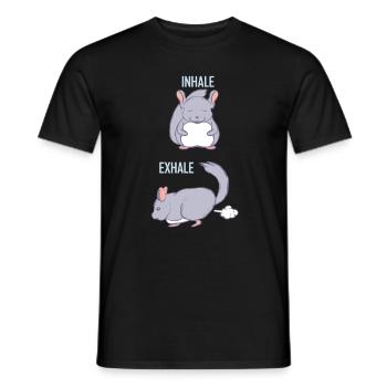 Chinchilla Inhale Exhale Lustiges Chinchilla Yoga - Männer T-Shirt - Schwarz - Vorne - AI Model Male 178 light (178cm)