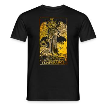 Temperance Vintage Tarot Card Temperance - Men's T-Shirt - black - Front - AI Model Male 178 light (178cm)