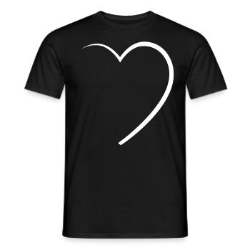 Demi-coeur - T-shirt homme - noir - Devant - AI Model Male 178 light (178cm)