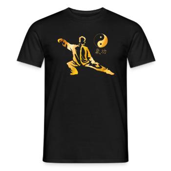 Maître de Tai Chi Yin Yang Chakra Énergie Zen - T-shirt homme - noir - Devant - AI Model Male 178 light (178cm)
