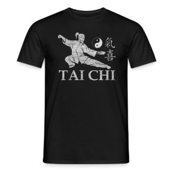 Tai Chi Master Zen Yin Yang Chakra Energy Happiness - Men's T-Shirt - black - Front - AI Model Male 178 light (178cm)