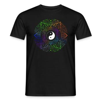 Qigong Yin Yang Symbole Mandala Zen Tai Chi - T-shirt homme - noir - Devant - AI Model Male 178 light (178cm)