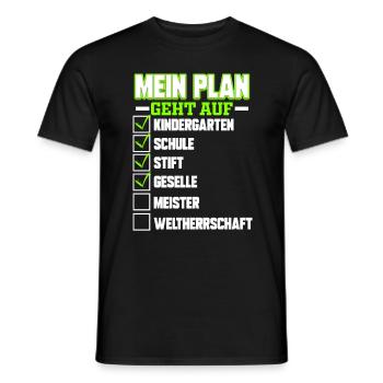 Plan geht auf Stift Geselle Meister Weltherrschaft - Männer T-Shirt - Schwarz - Vorne - AI Model Male 178 light (178cm)