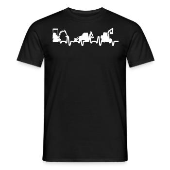 Bagger Herzschlag Baustelle - Männer T-Shirt - Schwarz - Vorne - AI Model Male 178 light (178cm)