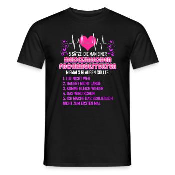 Ne jamais croire une employée médicale - T-shirt homme - noir - Devant - AI Model Male 178 light (178cm)