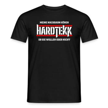 Mes voisins écoutent Hardtekk - Drôle de sort - T-shirt homme - noir - Devant - AI Model Male 178 light (178cm)