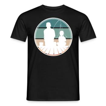 Pêche père fille - T-shirt homme - noir - Devant - AI Model Male 178 light (178cm)