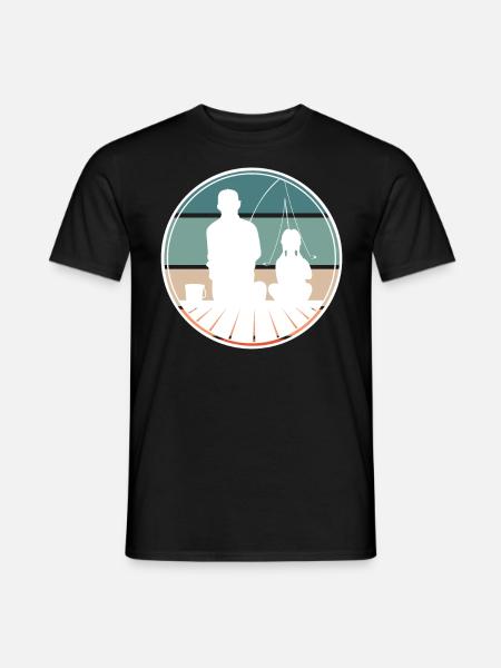 Angeln Vater Tochter - Männer T-Shirt - Schwarz