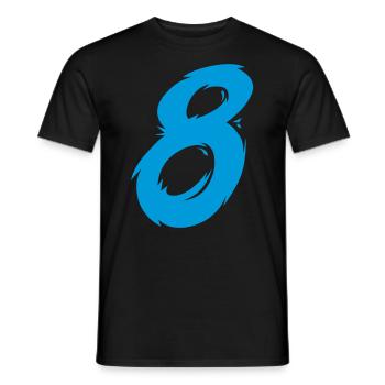 Nombre 8 - T-shirt homme - noir - Devant - AI Model Male 178 light (178cm)