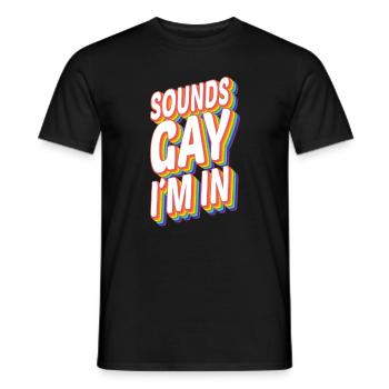 Designs For Men Pride Rainbow Sounds Gay I’m In - T-shirt homme - noir - Devant - AI Model Male 178 light (178cm)