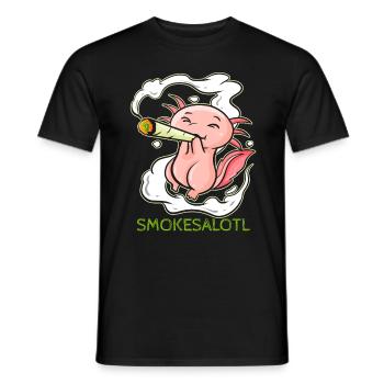 Smokesalotl - Drôle de Weed Axolotl Marijuana - T-shirt homme - noir - Devant - AI Model Male 178 light (178cm)
