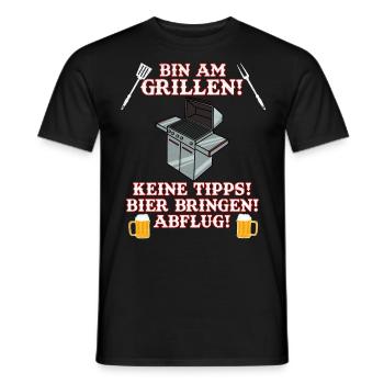 Herren Grill & Barbecue Spruch BBQ Bin Am Grillen - Männer T-Shirt - Schwarz - Vorne - AI Model Male 178 light (178cm)